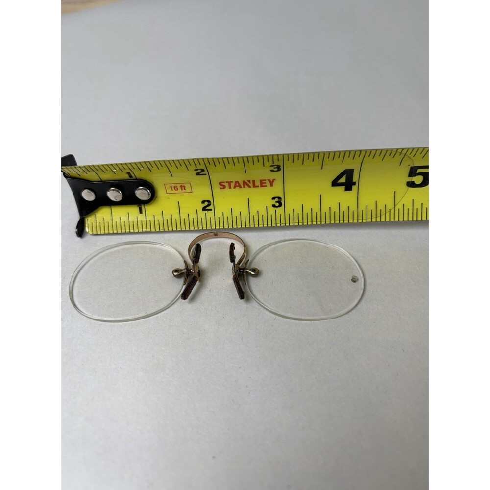 Antique Spring Bridge Pince Nez Glasses 1930s Rimless Gold Filled? - Picture 12 of 13